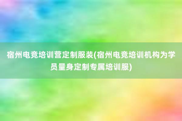 宿州电竞培训营定制服装(宿州电竞培训机构为学员量身定制专属培训服)