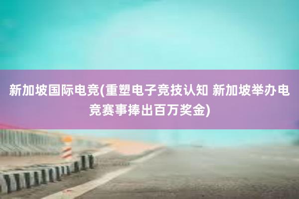 新加坡国际电竞(重塑电子竞技认知 新加坡举办电竞赛事捧出百万奖金)