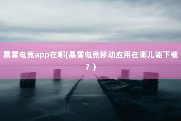 暴雪电竞app在哪(暴雪电竞移动应用在哪儿能下载？)