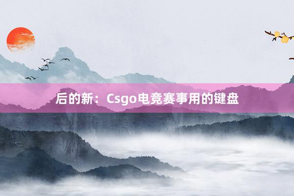 后的新：Csgo电竞赛事用的键盘