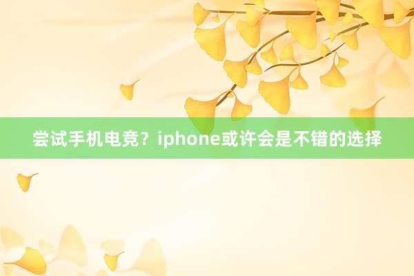 尝试手机电竞？iphone或许会是不错的选择