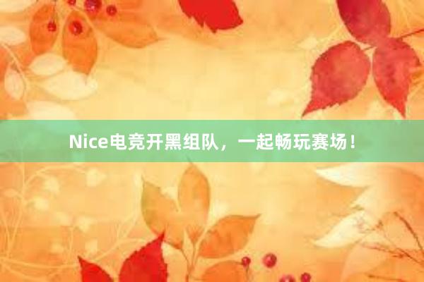 Nice电竞开黑组队，一起畅玩赛场！