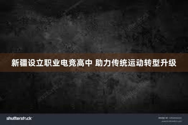 新疆设立职业电竞高中 助力传统运动转型升级