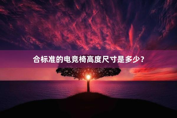 合标准的电竞椅高度尺寸是多少？