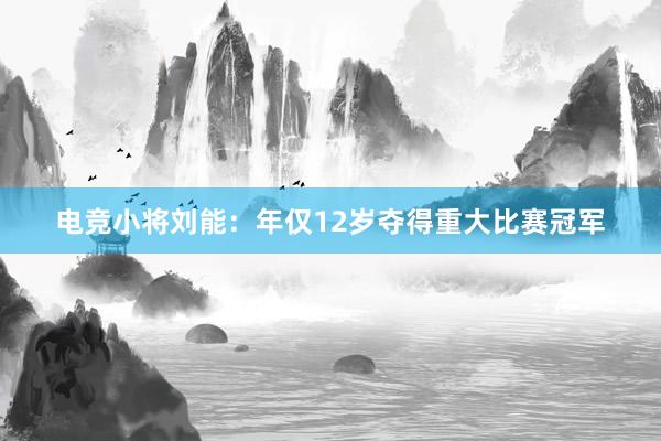 电竞小将刘能：年仅12岁夺得重大比赛冠军