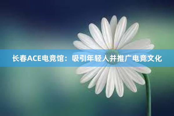 长春ACE电竞馆：吸引年轻人并推广电竞文化