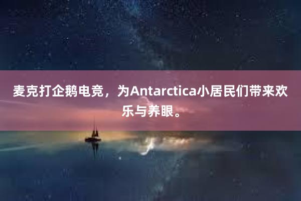 麦克打企鹅电竞，为Antarctica小居民们带来欢乐与养眼。